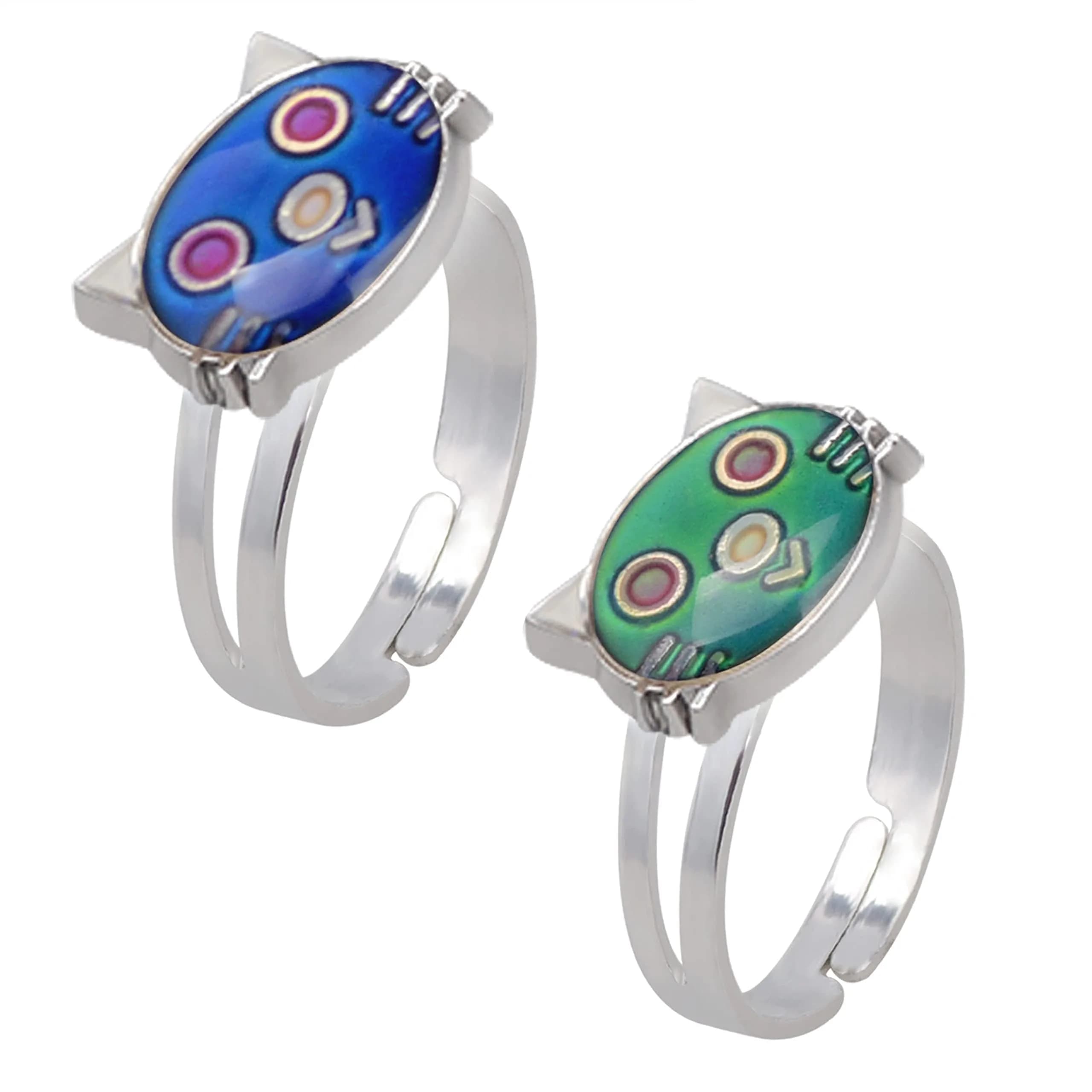Carykon Classic Oval Mood Ring Adjustable Size | Color-Changing Magic for Lovers & Friends — cat ring