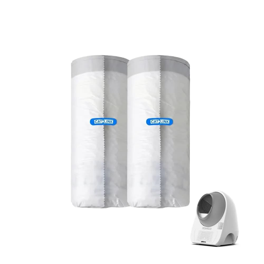 CATLINK Trash Bags for Scooper Prox Series | 40 Pack, White, Unscented, High Density Polyethylene (23.62" x 15.75") - main product image