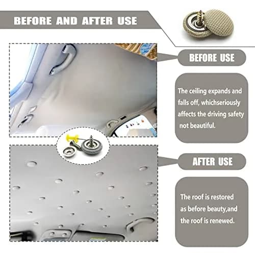 TEMI Car Roof Headliner Repair Kit with Snap Rivets & Installation Tool (60PCS, Beige Grid) thumbnail 5