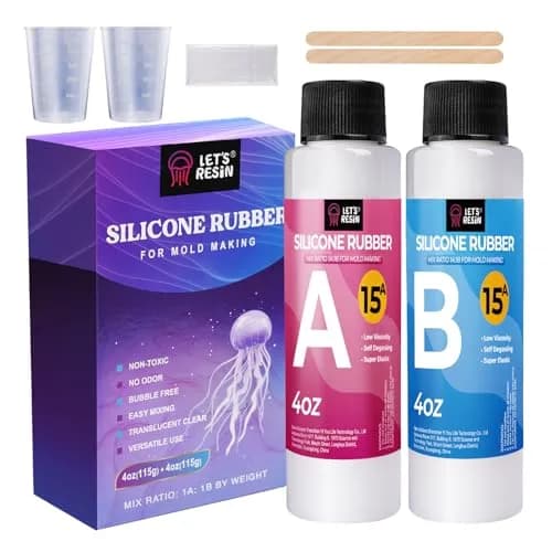 LET'S RESIN 8oz Silicone Mold Making Kit, Fast Cure Liquid Silicone Rubber thumbnail 1
