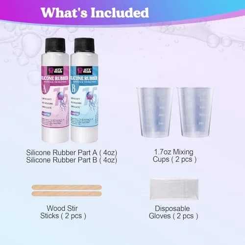 LET'S RESIN 8oz Silicone Mold Making Kit, Fast Cure Liquid Silicone Rubber thumbnail 2