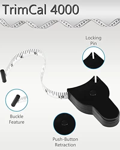TrimCal 4000 Body Fat Caliper with Measure Tape & Fat% Chart | Medical Grade Device thumbnail 4