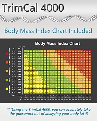 TrimCal 4000 Body Fat Caliper with Measure Tape & Fat% Chart | Medical Grade Device thumbnail 7