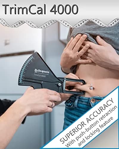 TrimCal 4000 Body Fat Caliper with Measure Tape & Fat% Chart | Medical Grade Device thumbnail 3