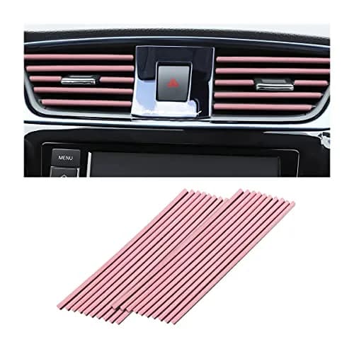 8sanlione Pink 20PCS Waterproof Bendable Car Air Vent Trim Strips | Easy DIY Fit & Stylish Decor thumbnail 1