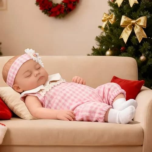 JRLCGYP Realistic Sleeping Baby Girl Doll 10 inch (25.4 cm) Silicone Vinyl Reborn | ASTM Tested Toy Figure thumbnail 1
