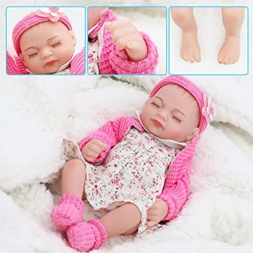 JRLCGYP 10 Inch Reborn Baby Doll Full Silicone Vinyl Girl | Realistic Newborn Toy for Kids 3+ thumbnail 5