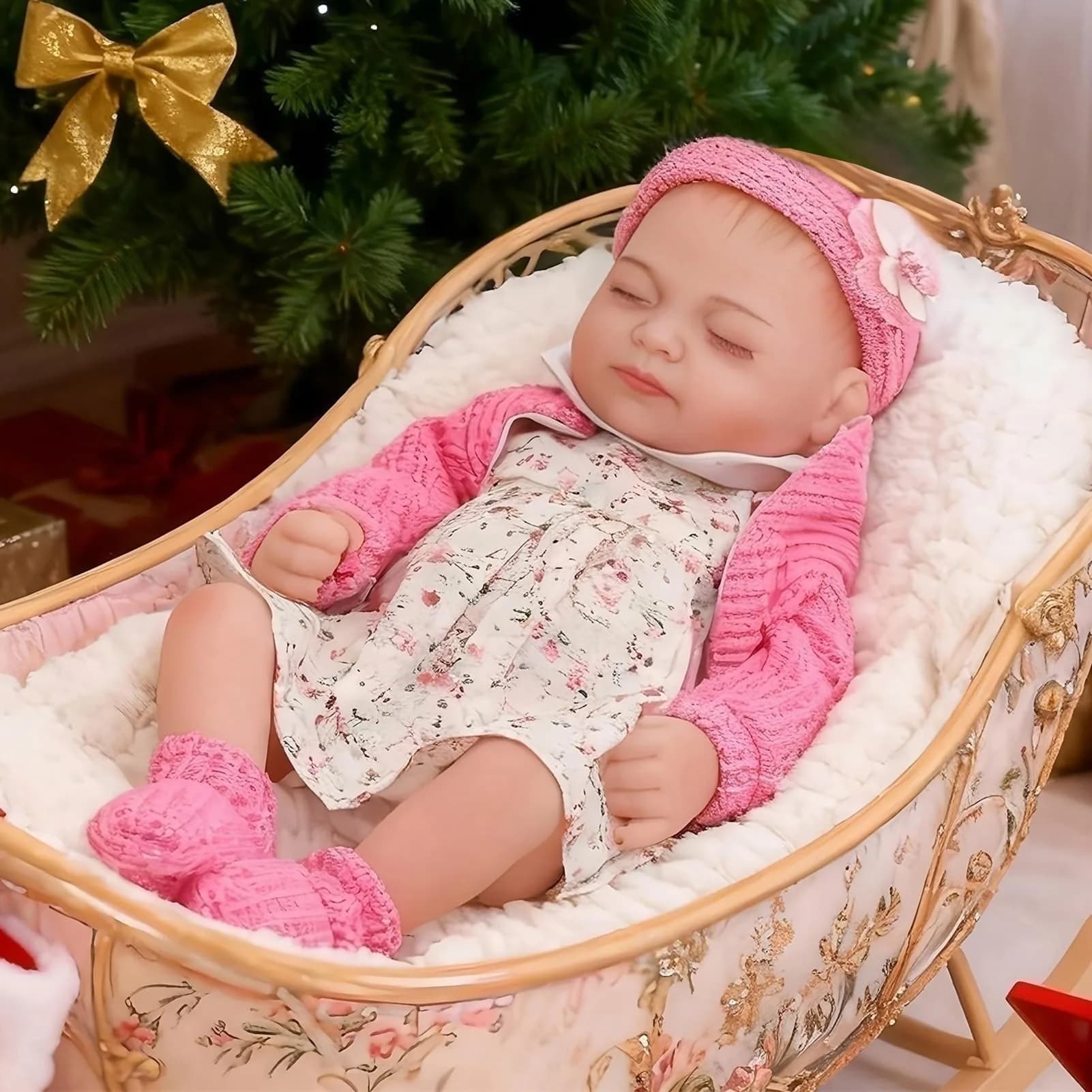 JRLCGYP Realistic Reborn Baby Boy Doll 25 cm (10 Inch) | Anatomically Correct Silicone Vinyl — Rose Red