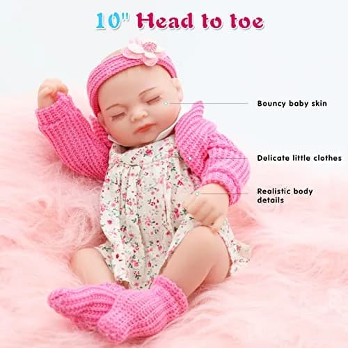 JRLCGYP 10 Inch Reborn Baby Doll Full Silicone Vinyl Girl | Realistic Newborn Toy for Kids 3+ thumbnail 2