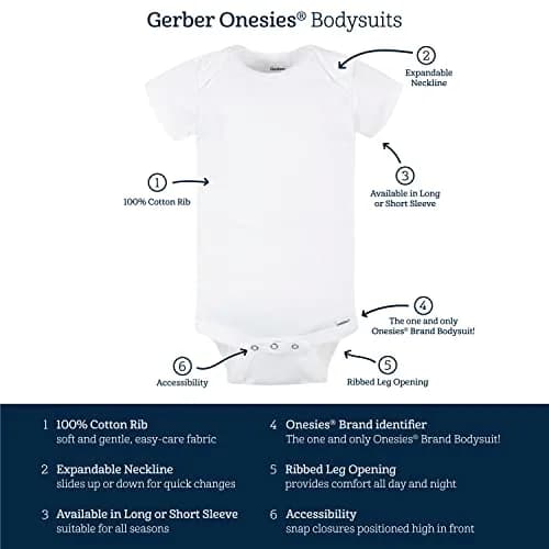 Gerber Baby Boys 8-pack Short Sleeve Onesies Bodysuits, Space, 3-6 Months US thumbnail 6