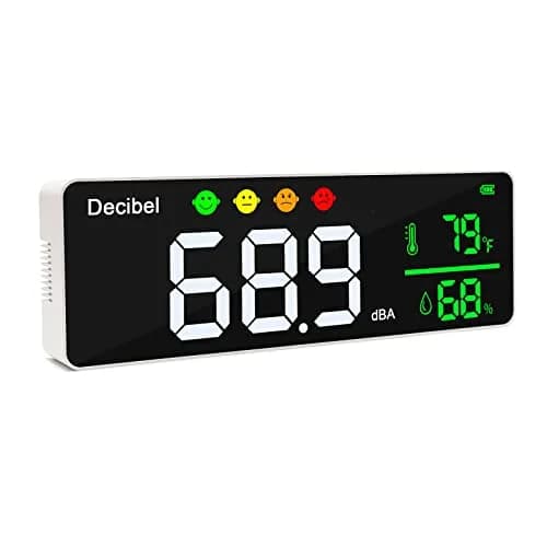 DANOPLUS 11-inch LED Decibel Meter with Temperature & Humidity, 30-130dB Range | Industrial Noise Measurement Tool thumbnail 1