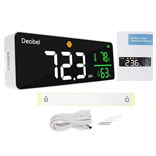 DANOPLUS 11-inch LED Decibel Meter with Temperature & Humidity, 30-130dB Range | Industrial Noise Measurement Tool thumbnail 9