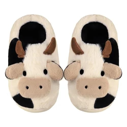 Gaolinci Cartoon Cow Cotton Slippers | Warm, Casual Indoor-Outdoor Footwear for Women (US 9.5-10.5) thumbnail 7