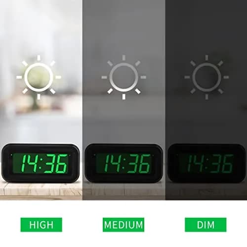 KWANWA KW618 Small Digital Alarm Clock Green LED 1.2 Inch | Battery Operated Portable Desk Clock thumbnail 3