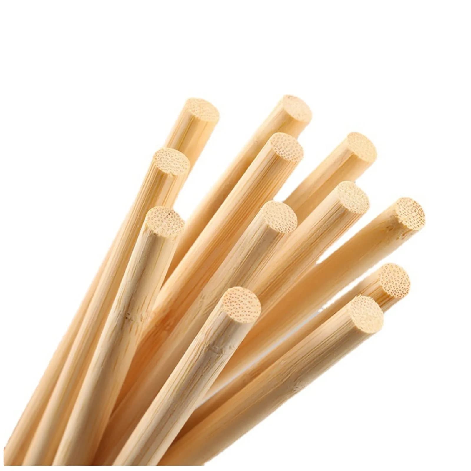 HOPELF Bamboo Dowel Rods 3/8 x 6 Inch (100 PCS) | Smooth, Unfinished Wood Sticks for Crafts & DIY