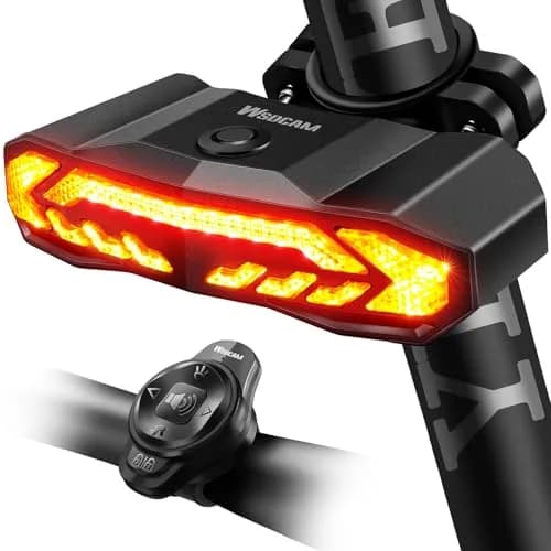 WSDCAM Smart Bike Tail Light with Turn Signals & Brake Light, USB C Rechargeable 160 Lumens | Anti-theft Alarm & Horn thumbnail 1