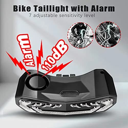 WSDCAM Smart Bike Tail Light with Turn Signals & Brake Light, USB C Rechargeable 160 Lumens | Anti-theft Alarm & Horn thumbnail 5