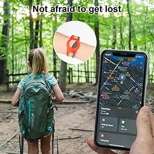 Qonuiy 4 Pack Kids Wristband Compatible with Apple AirTag | Adjustable Nylon Watch Band for Toddler Child Elder thumbnail 4