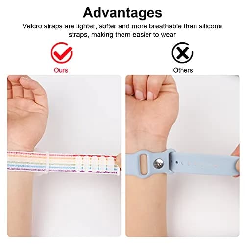 Qonuiy 4 Pack Kids Wristband Compatible with Apple AirTag | Adjustable Nylon Watch Band for Toddler Child Elder thumbnail 7
