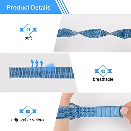 Qonuiy 4 Pack Kids Wristband Compatible with Apple AirTag | Adjustable Nylon Watch Band for Toddler Child Elder thumbnail 3