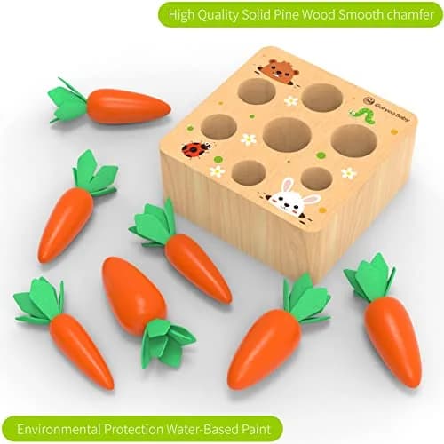 KMTJT Montessori Carrot Harvest Game Wooden Toy for Toddlers 2-3 Years Old | Educational STEM Toy thumbnail 4
