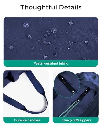BAGSMART Foldable Tote Bag for Women | Large Capacity, Water-Resistant, Compact & Versatile (One Size, Navy Blue) thumbnail 7