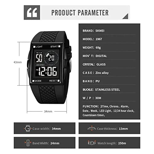 Gosasa Men Digital Military Watch 34mm | Waterproof LED Airplane Design thumbnail 4