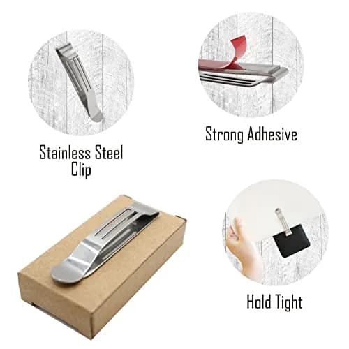 BORING PRODUCT Attachable Pocket Clip Replacement for Smartphones, 1 Pack Silver | Attaches Instantly to Pockets, Belts, Straps thumbnail 3