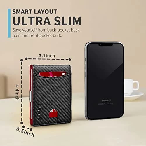 RUNBOX Slim Money Clip Wallets for Men and Teen Boys RFID Blocking 11 Card Holder Small Leather Bifold Gift Box thumbnail 2