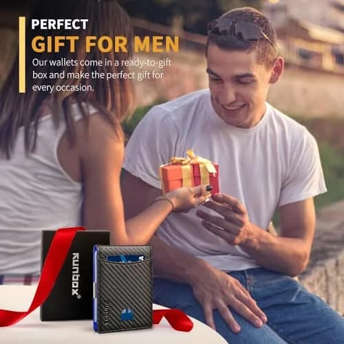 RUNBOX Slim Money Clip Wallets for Men and Teen Boys RFID Blocking 11 Card Holder Small Leather Bifold thumbnail 6