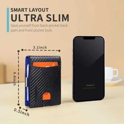 RUNBOX Slim Money Clip Wallets for Men and Teen Boys RFID Blocking 11 Card Holder Small Leather Bifold thumbnail 3
