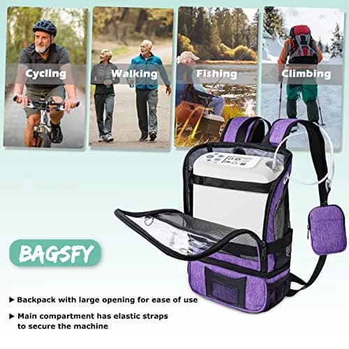 BAGSFY Oxygen Concentrator Backpack for Inogen One G5, G3, Rove 6 | Lightweight Carrying Bag for Accessories & Battery thumbnail 6