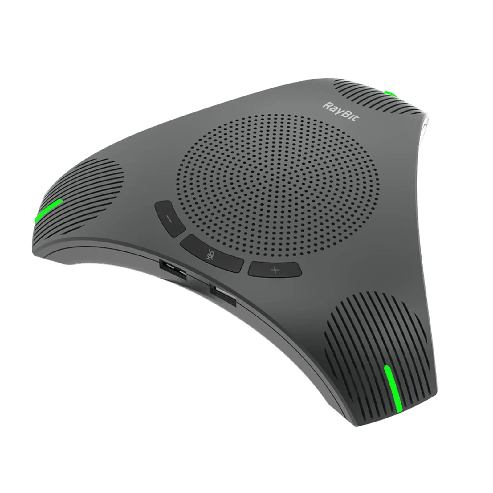RayBit USB Speakerphone with Dual Hub, Omnidirectional Microphone & Speaker 310g (0.68 lb) | Conference Room Audio for 8-10 People