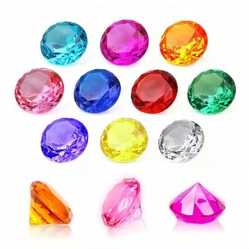 NLR FUN Kids Diamond Toy Set 20 pcs (1.58in Each) | Acrylic Gem Party Favors for Treasure Hunts & Pool Games thumbnail 1