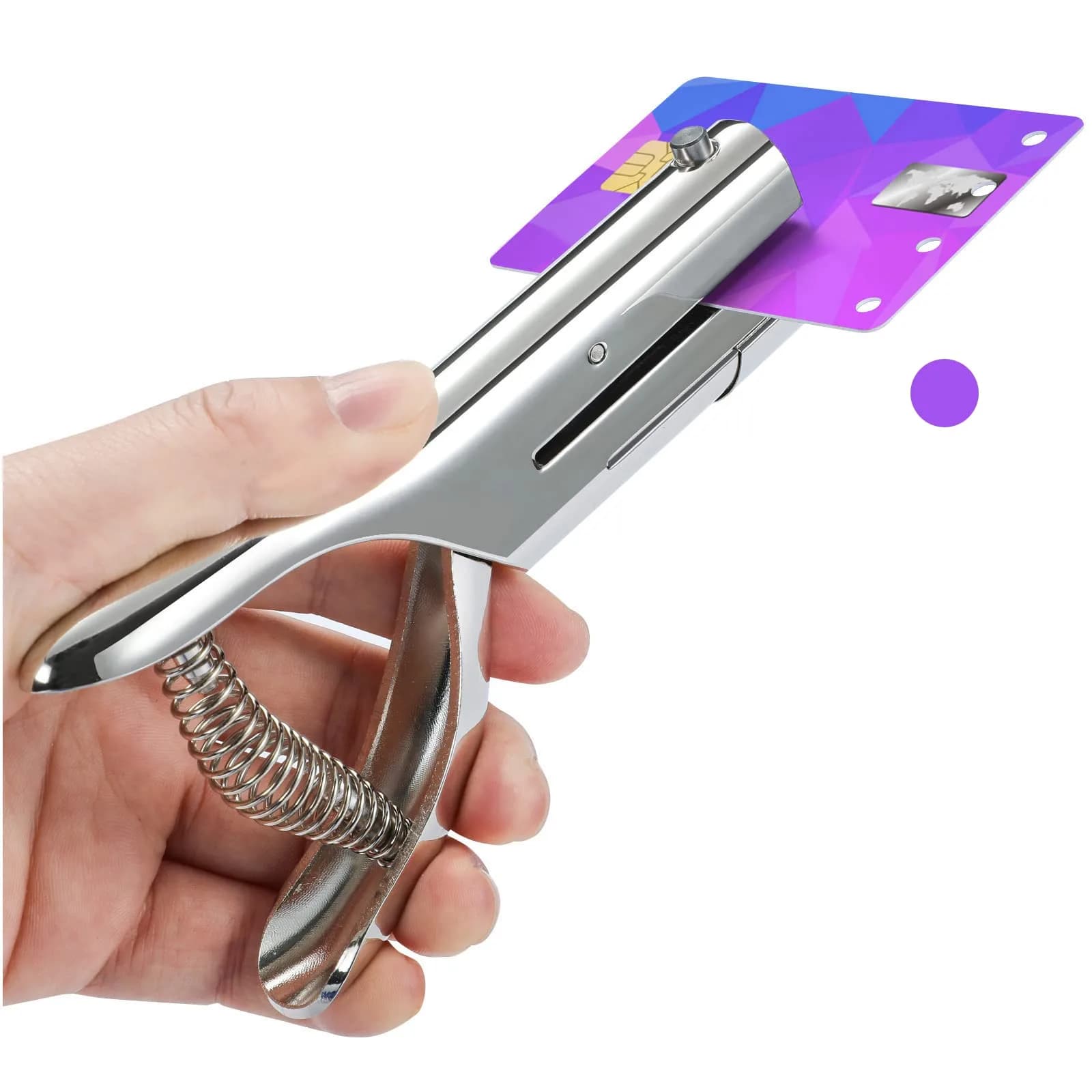 Rikolto Heavy Duty Single Hole Punch 8mm (5/16") Silver | Punches up to 20 A4 Sheets — 3/8"-10mm Hole