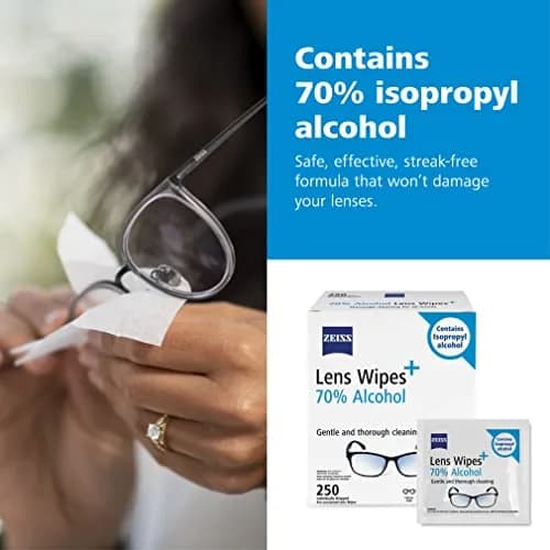 ZEISS Pre-Moistened Lens Cleaning Wipes with 70% Alcohol, 250 Count | Streak-Free Clarity for Optics thumbnail 6