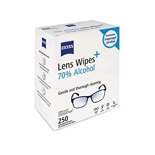 ZEISS Pre-Moistened Lens Cleaning Wipes with 70% Alcohol, 250 Count | Streak-Free Clarity for Optics thumbnail 2