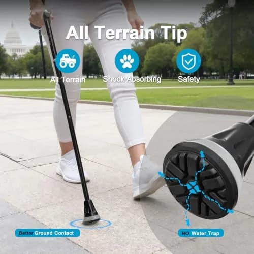 rehand Foldable & Adjustable Walking Cane with All-Terrain Tip and Travel Bag | 78cm-96cm Height Range thumbnail 5