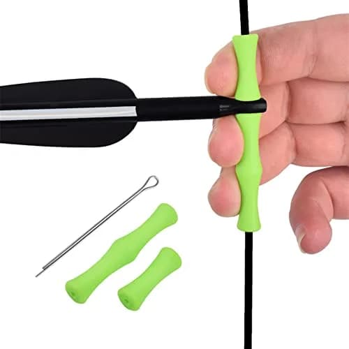 EOUS Black Archery Recurve Bow Finger Guards with Nocking Points | 0.9 inch (1 Finger) & 1.8 inch (2 Finger) — GREEN
