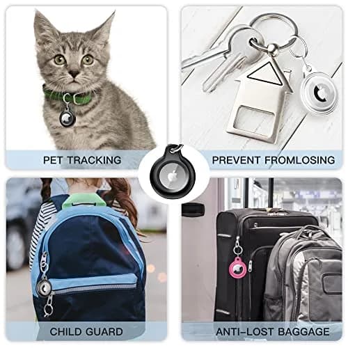 Lanteso Airtag Keychain Holder for Apple AirTag 4 Pack | IPX8 Waterproof, Shockproof, Full Body Protection thumbnail 6