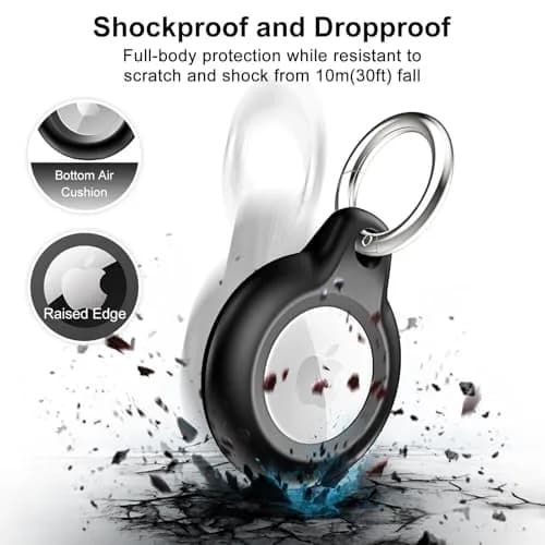Lanteso Airtag Keychain Holder for Apple AirTag 4 Pack | IPX8 Waterproof, Shockproof, Full Body Protection thumbnail 3