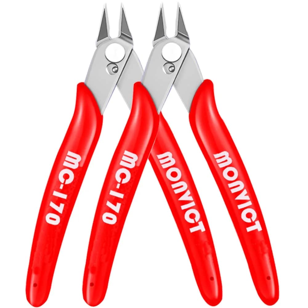 MONVICT 2 Pack Flush Cutters, 5 Inch Wire Cutter | Professional Flush Cut Pliers for Copper & Soft Wire — 5"- Pack 2