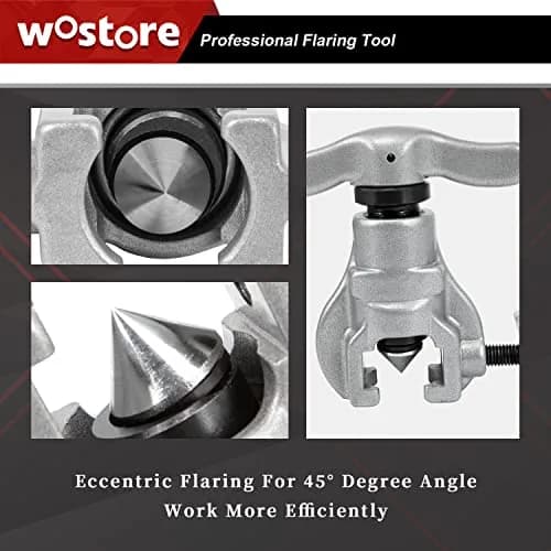 Wostore Eccentric Flaring Kit, 7 Dies 3/16-3/4" 45° Heavy Duty HVAC | Precise Flare Tool for Copper & Steel thumbnail 4