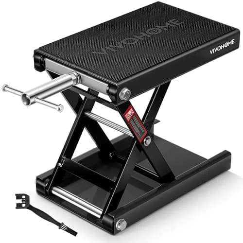 VIVOHOME 1100 LBS Motorcycle Lift Scissor Jack Wide Deck Black | Heavy-Duty Garage Support thumbnail 1