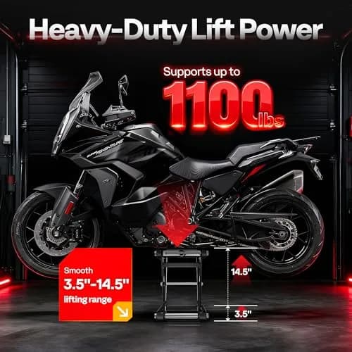 VIVOHOME 1100 LBS Motorcycle Lift Scissor Jack Wide Deck Black | Heavy-Duty Garage Support thumbnail 2
