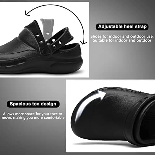 ZEENXIUYA Non Slip Chef Shoes Men's Waterproof Clogs Size 10 | Slip Resistant Kitchen Work Shoes thumbnail 4