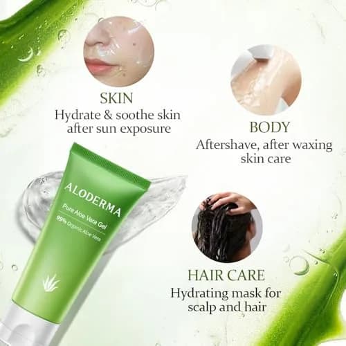 Aloderma Aloe Vera Gel 4.02oz | Organic, Hydrating & Soothing for Sensitive Skin thumbnail 3