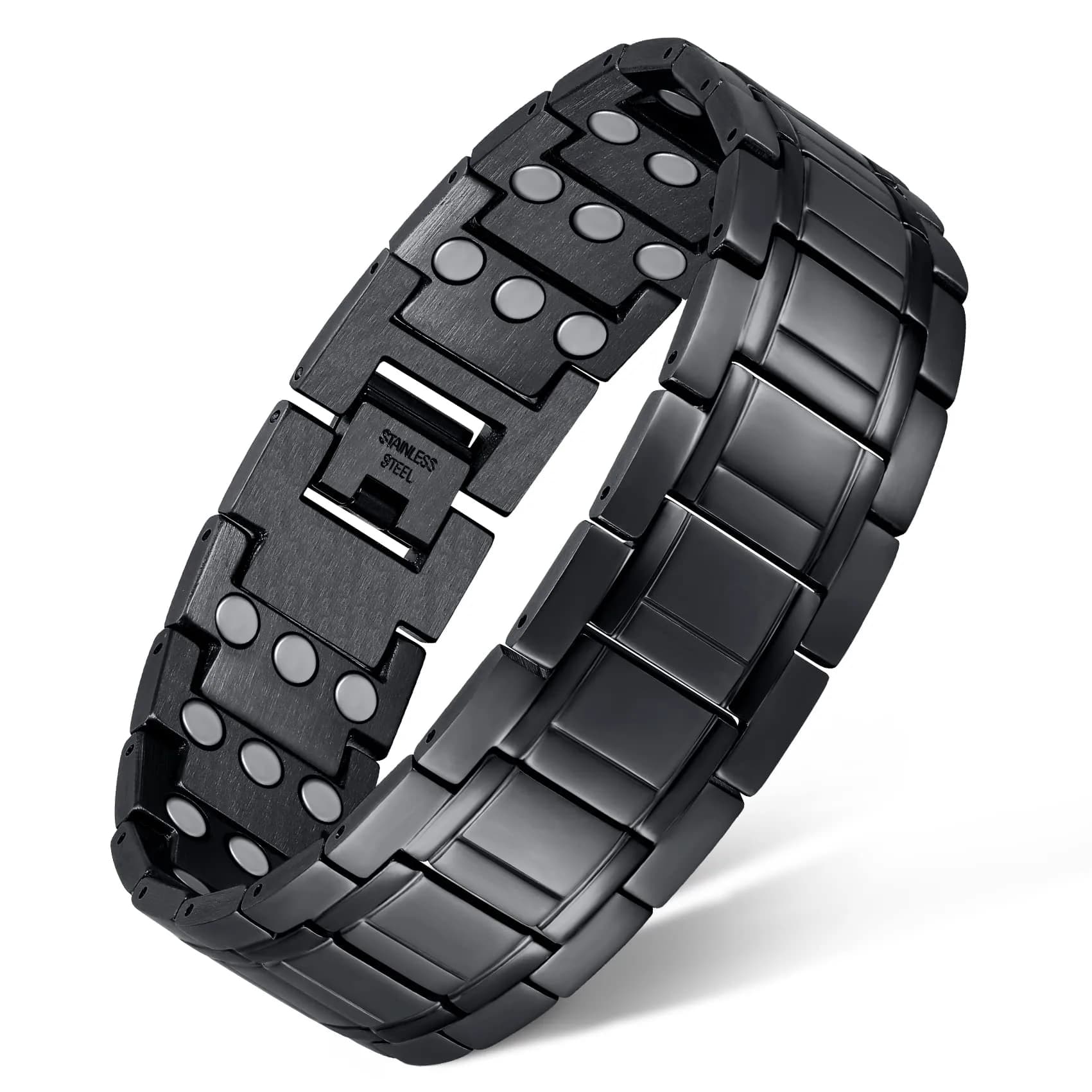 Feraco Magnetic Bracelet for Men Stainless Steel Jewelry, 21.7 cm (8.54 inch) Black - main product image