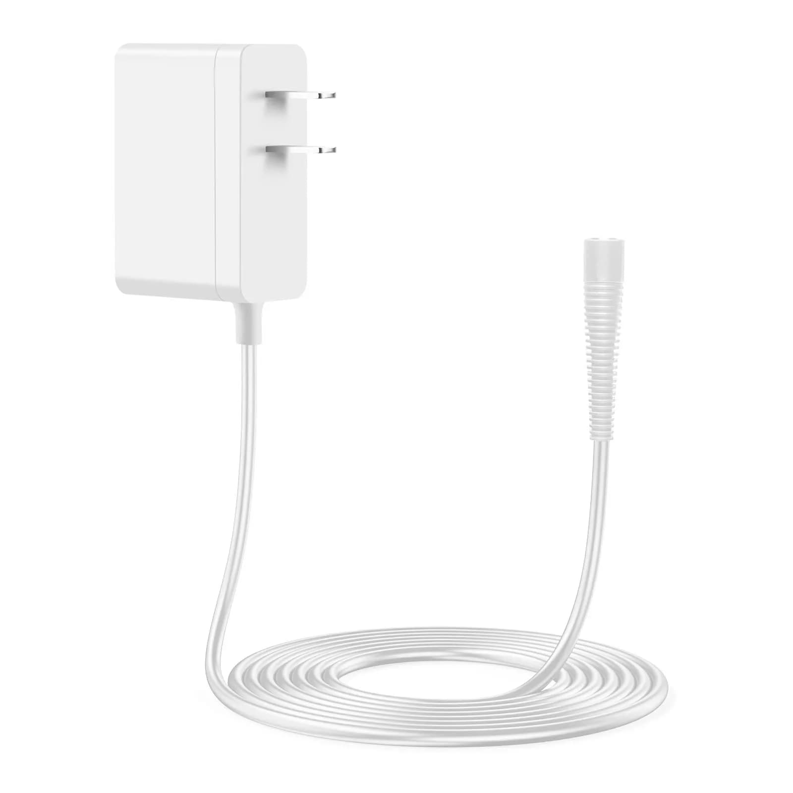 Lnauy 12V Power Cord for Braun Epilators - 1.5m (5ft) White | Compatible with Silk-épil 5, 7, 9, FaceSpa Pro - main product image