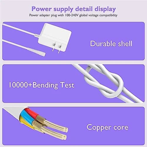 Lnauy 12V Power Cord for Braun Epilators - 1.5m (5ft) White | Compatible with Silk-épil 5, 7, 9, FaceSpa Pro thumbnail 5